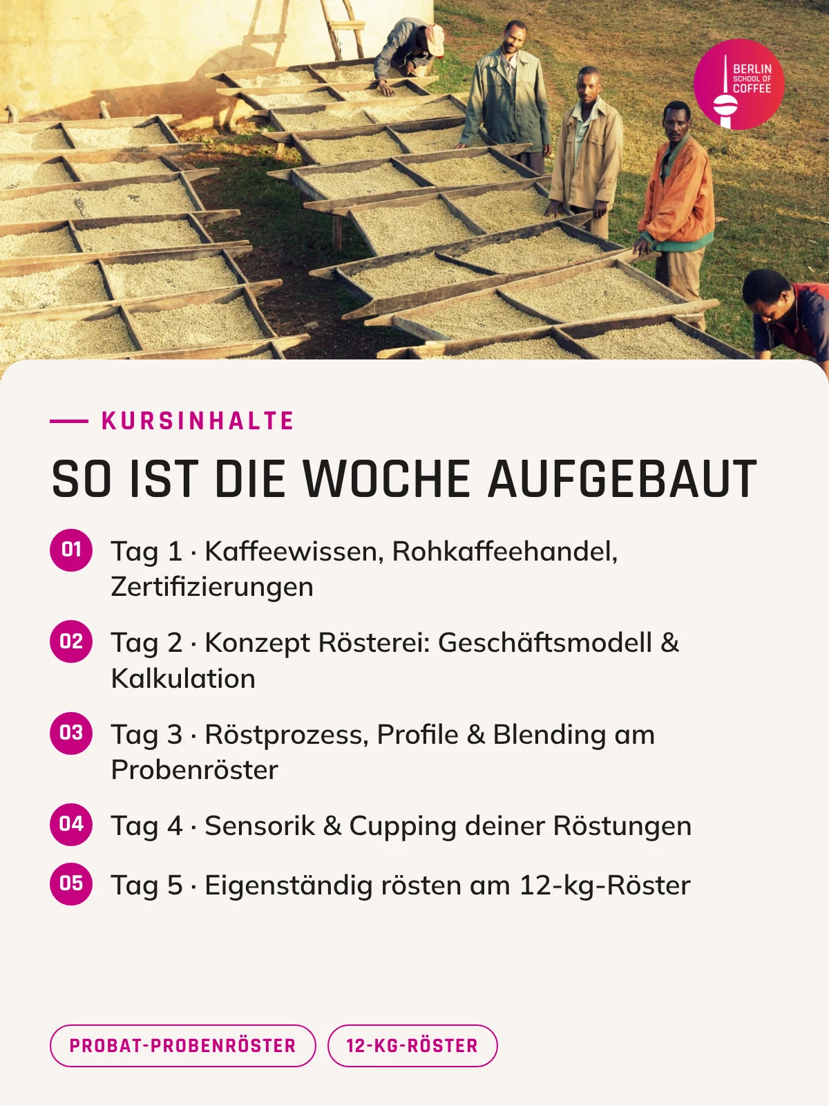 Röstwoche in Berlin – Kursinhalte und was du nach dem Kurs kannst