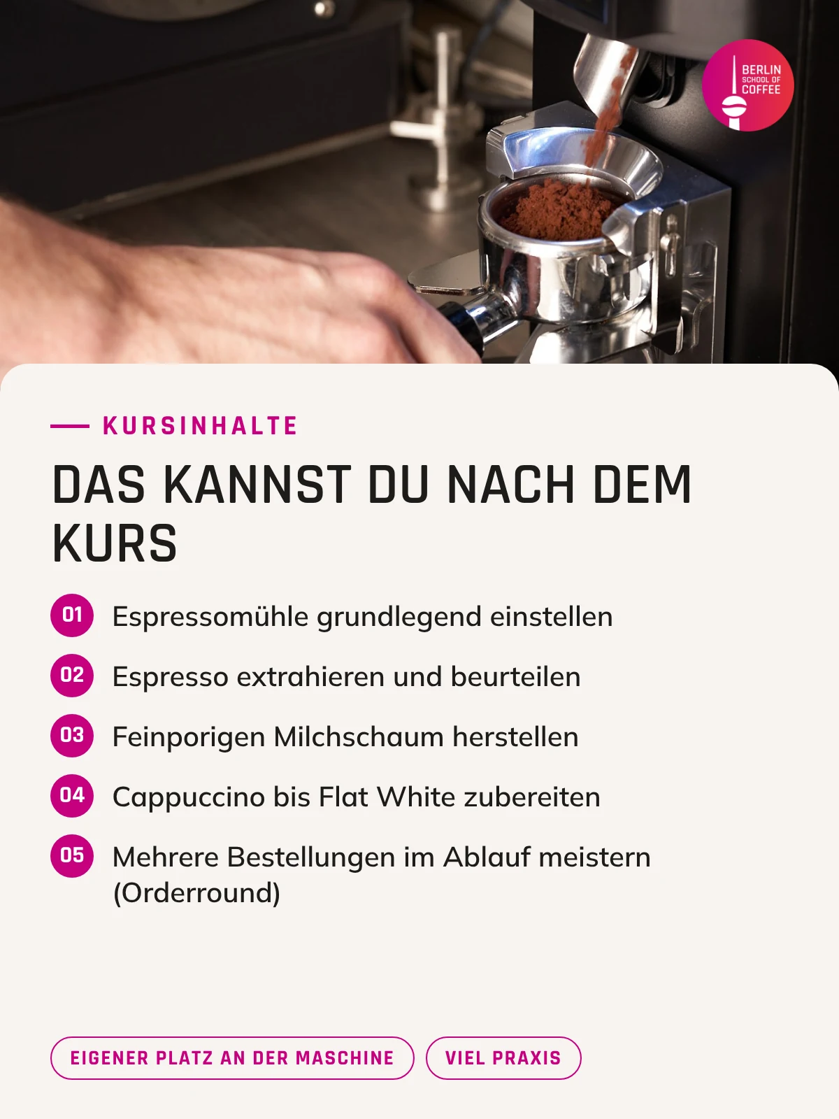 Barista Workshop in Berlin – Kursinhalte und was du nach dem Kurs kannst