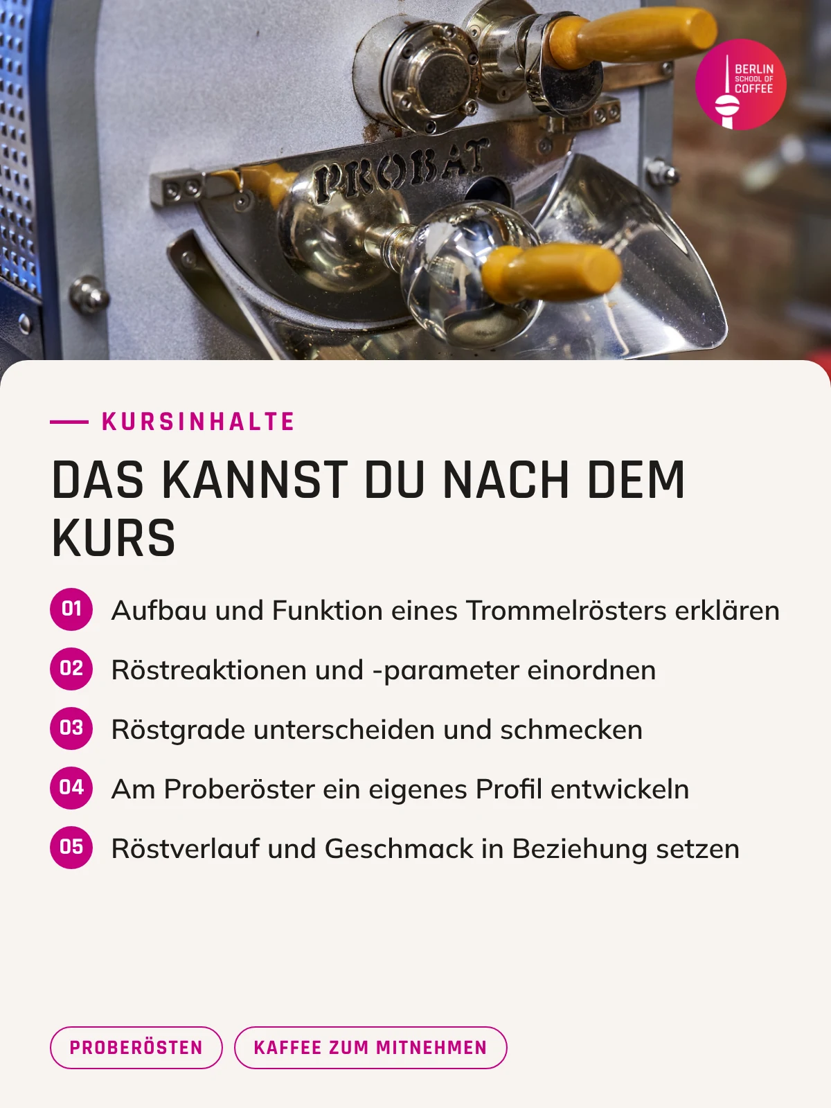 Rösten Basic in Berlin – Kursinhalte und was du nach dem Kurs kannst