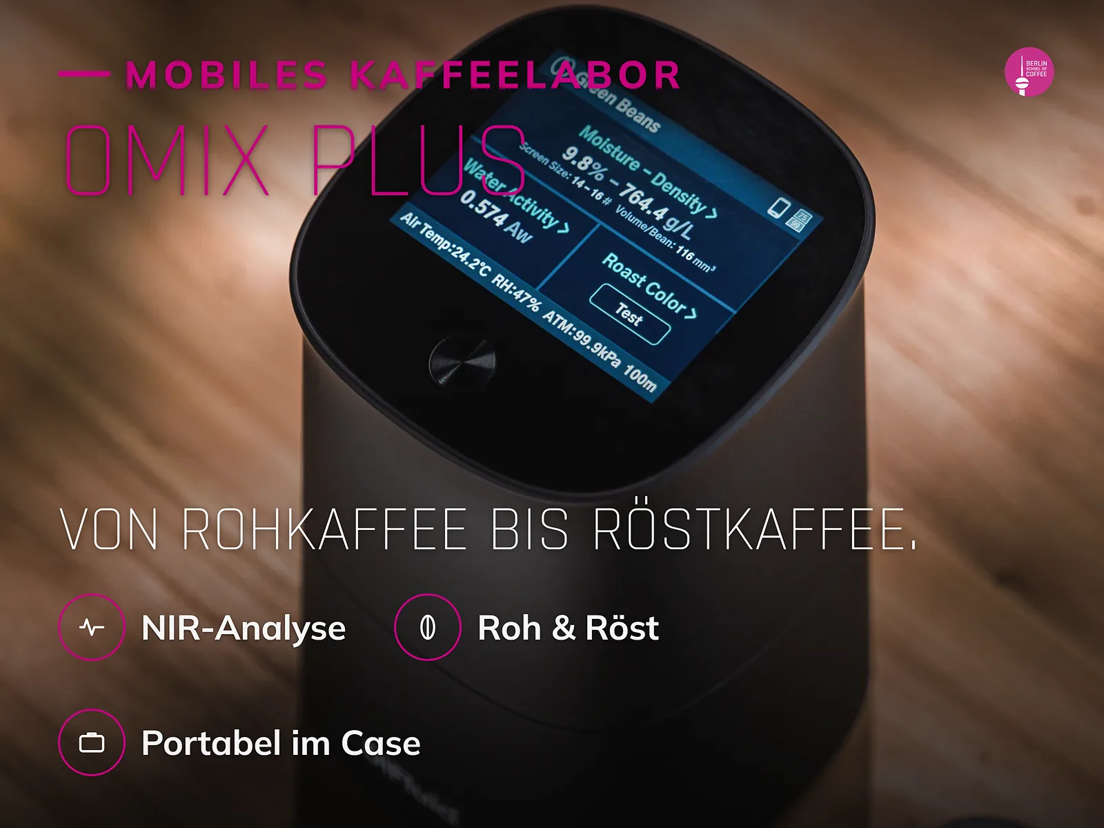 DiFluid Omix Plus mobiles Kaffeelabor für Rohkaffee- und Röstanalyse